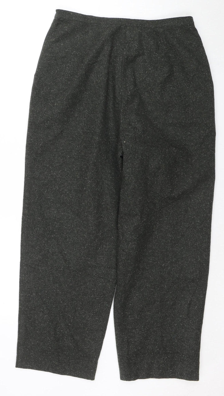 Norton McNaughton Womens Grey Wool Blend Tweed Classic Trousers Size 12