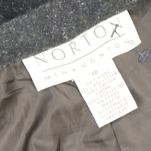 Norton McNaughton Womens Grey Wool Blend Tweed Classic Trousers Size 12