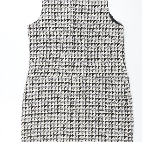 Dorothy Perkins Women’s Black Houndstooth Tweed Pinafore Dress Size 12