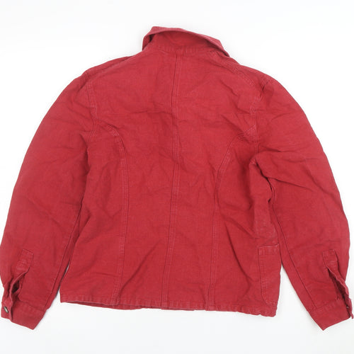 Laura Ashley Women's Red Linen Blend Pea Coat Jacket Size S