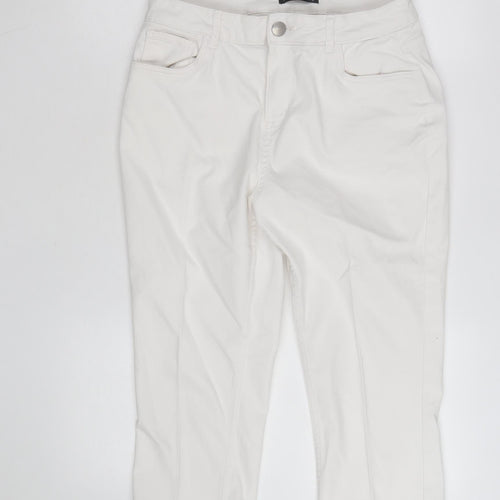 Dunnes Women Ivory Size 14 Straight Fit Stretch Jeans