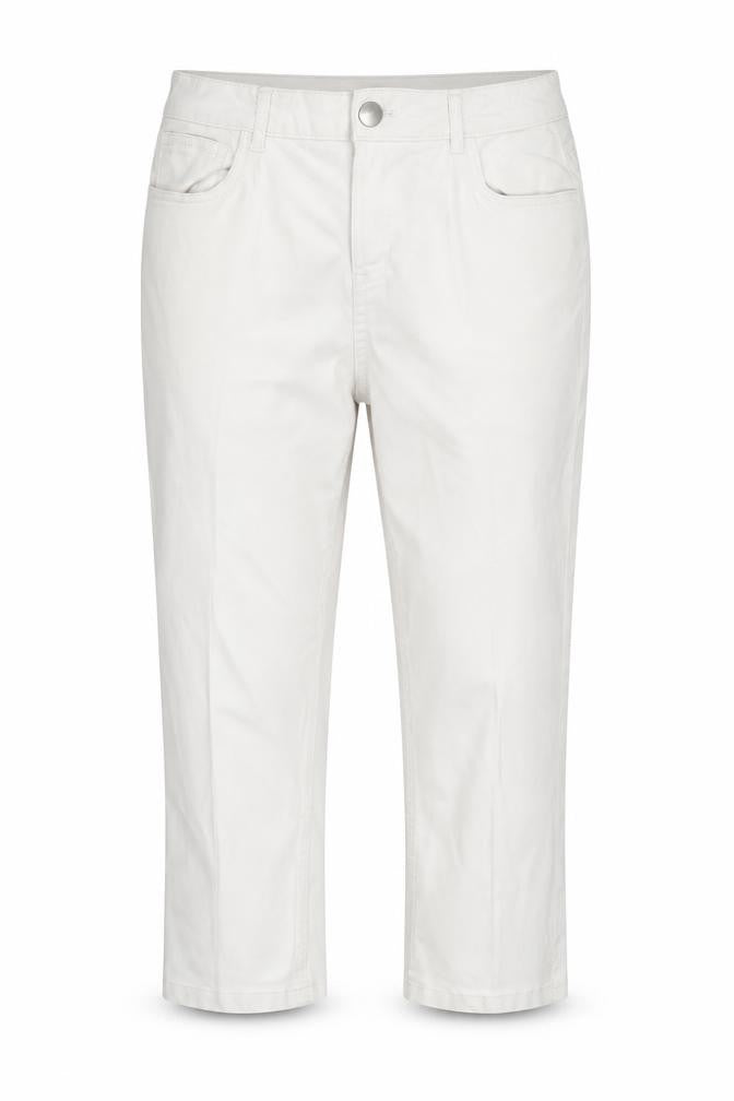 Front view of Dunnes Women Ivory, size 14, Straight Fit Stretch Jeans