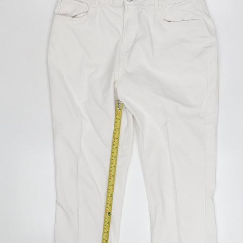 Dunnes Women Ivory Size 14 Straight Fit Stretch Jeans