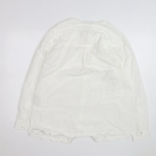 Marks and Spencer Women's White Blouse Size 14 Regular Fit Tunic