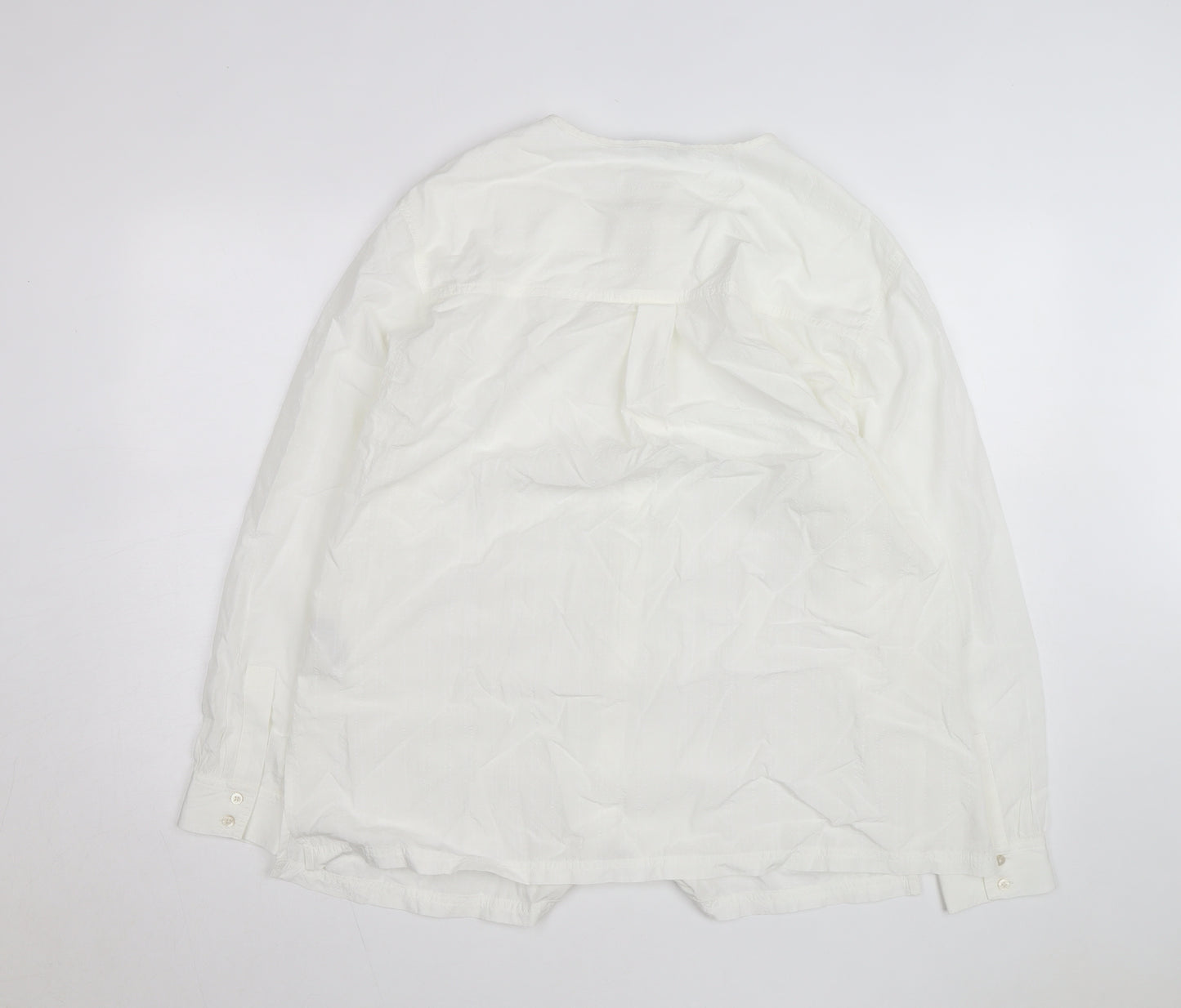 Marks and Spencer Women's White Blouse Size 14 Regular Fit Tunic
