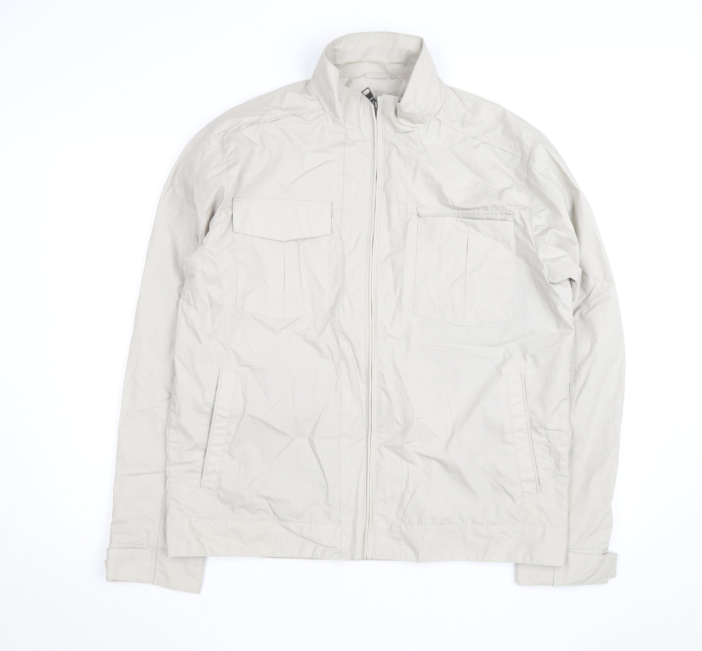 Marks and Spencer Men Beige Lightweight Full Zip Jacket L