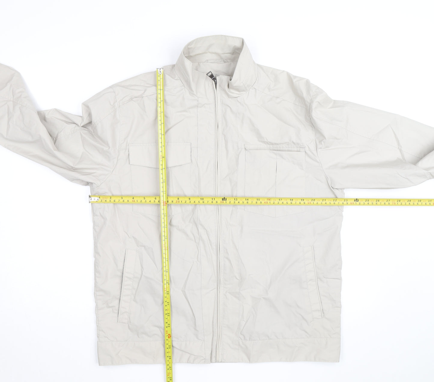 Marks and Spencer Men Beige Lightweight Full Zip Jacket L
