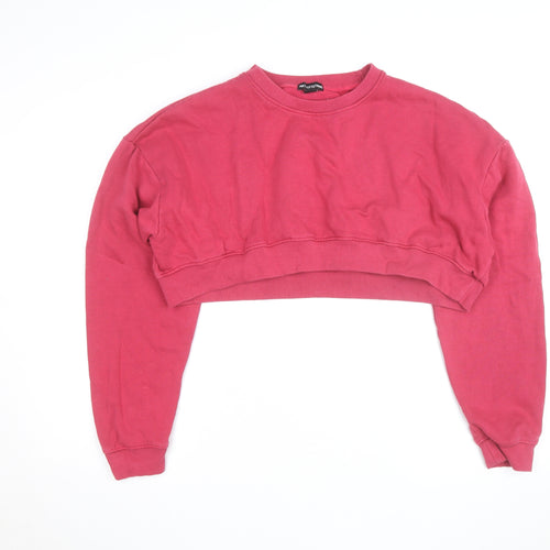 PrettyLittleThing Women’s Pink Cropped Pullover Sweatshirt Size L