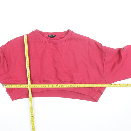PrettyLittleThing Women’s Pink Cropped Pullover Sweatshirt Size L