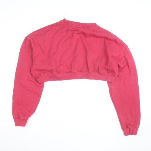 PrettyLittleThing Women’s Pink Cropped Pullover Sweatshirt Size L