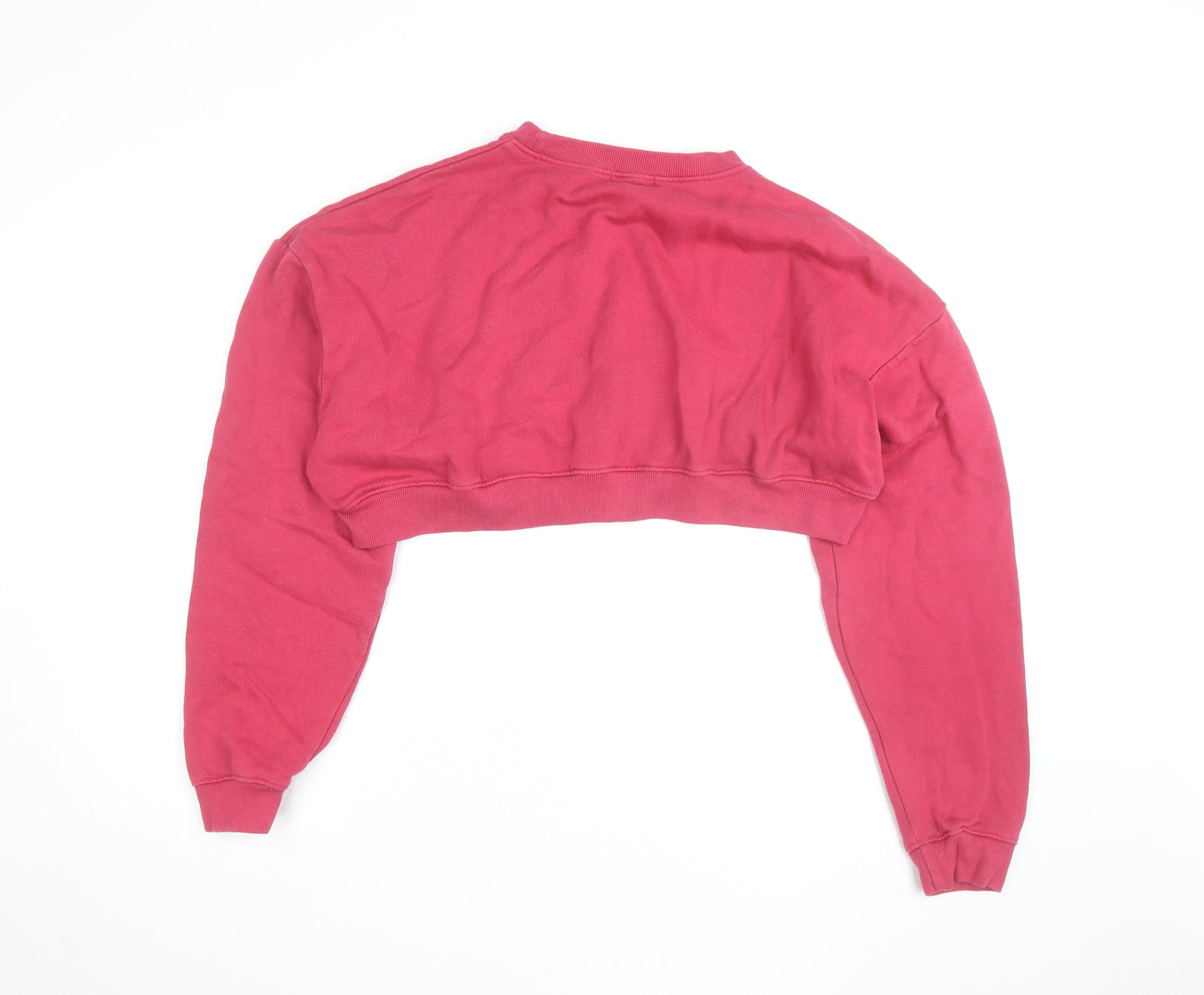 PrettyLittleThing Women’s Pink Cropped Pullover Sweatshirt Size L
