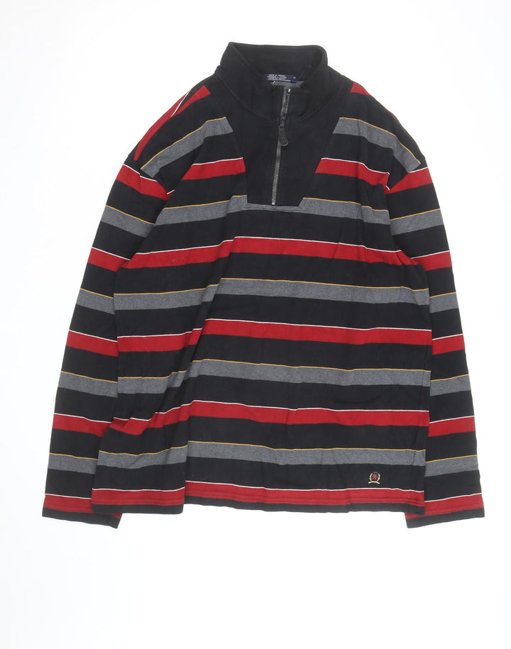 Tommy Hilfiger Men’s Multicoloured Striped 1/2 Zip Sweatshirt XL