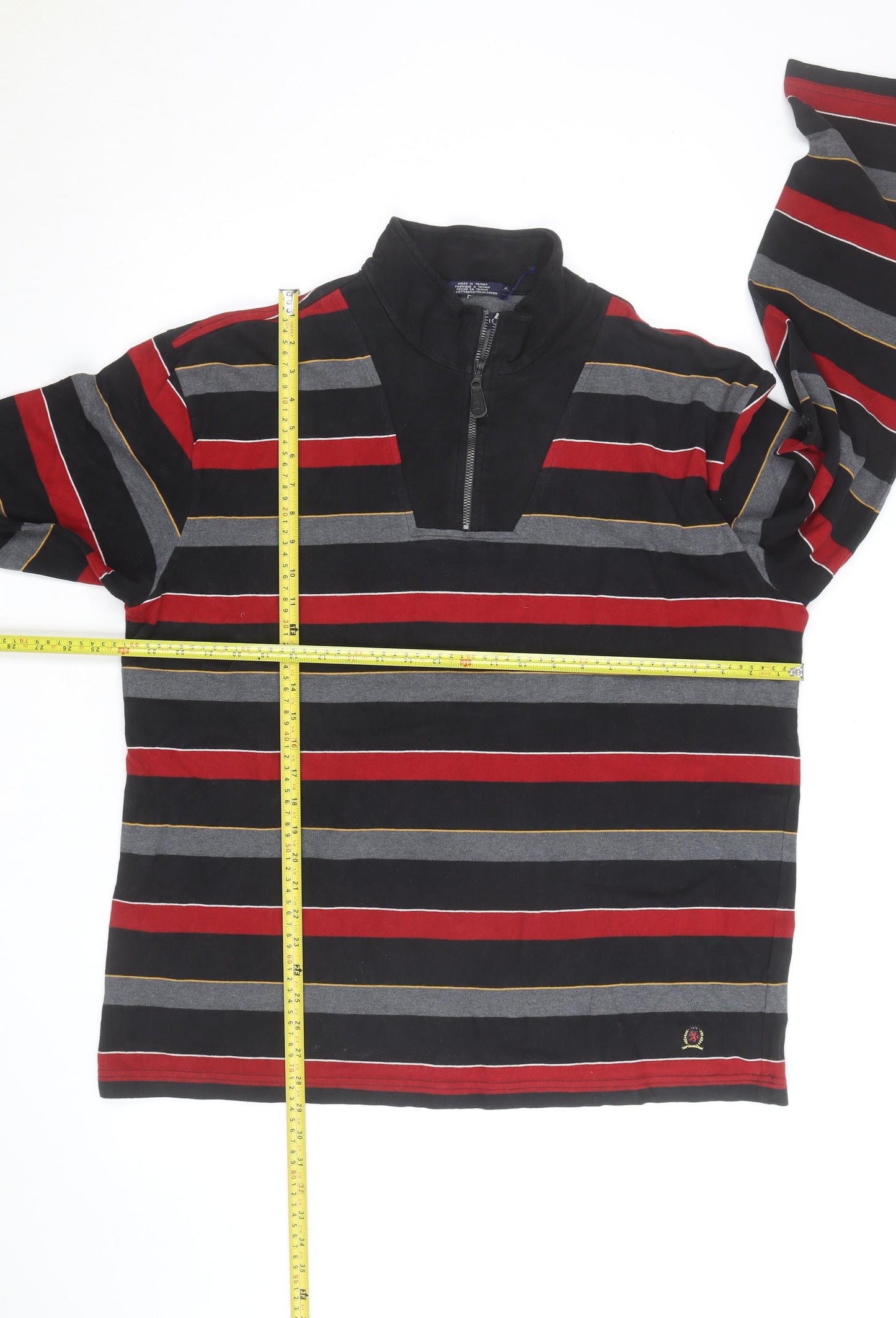 Tommy Hilfiger Men’s Multicoloured Striped 1/2 Zip Sweatshirt XL