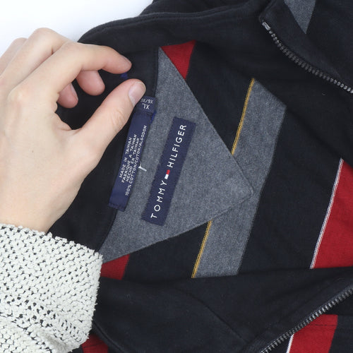 Tommy Hilfiger Men’s Multicoloured Striped 1/2 Zip Sweatshirt XL