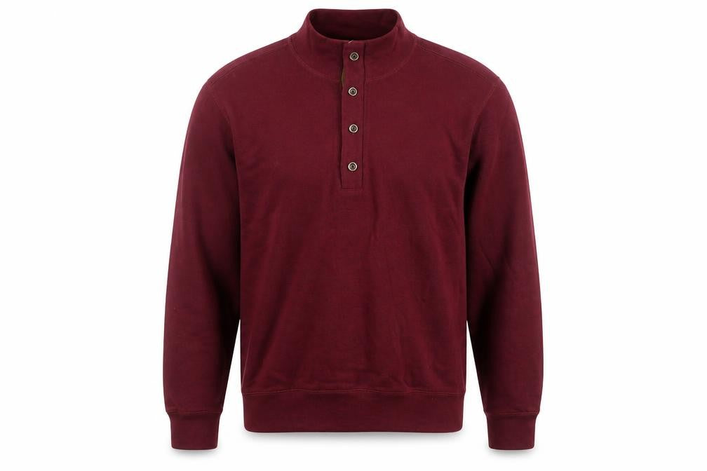 Clearwater Outfitters Men's Red Henley Jumper L Cotton Blend