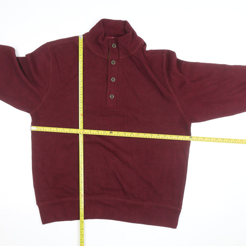 Clearwater Outfitters Men's Red Henley Jumper L Cotton Blend