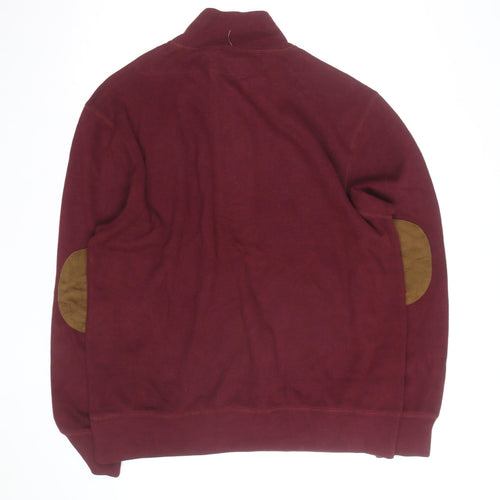 Clearwater Outfitters Men's Red Henley Jumper L Cotton Blend