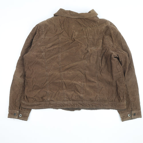 Monsoon Women Brown Corduroy Jacket Size 22 Lined Casual Coat