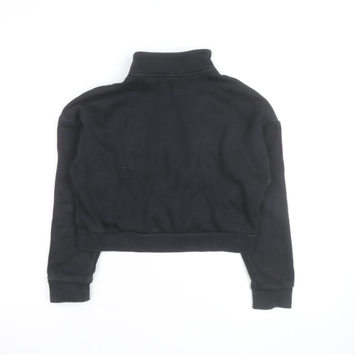 Adidas Girls Black Pink 1/2 Zip Hoodie Sweatshirt Size 13-14 Years