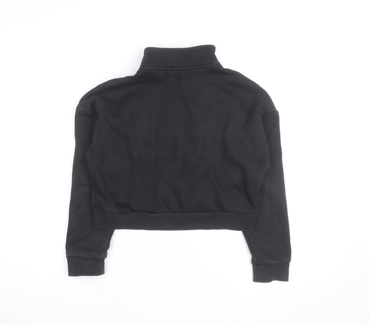 Adidas Girls Black Pink 1/2 Zip Hoodie Sweatshirt Size 13-14 Years