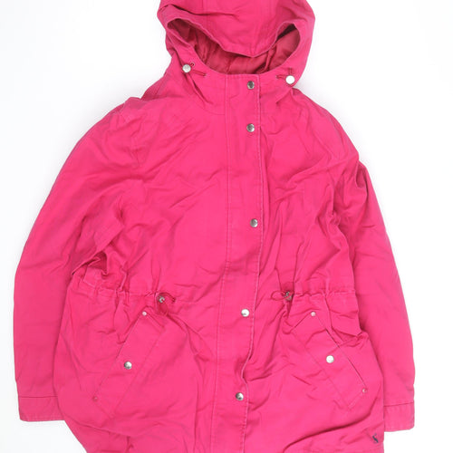 Joules Women’s Pink Hooded Waterproof Rain Coat Jacket Size 16