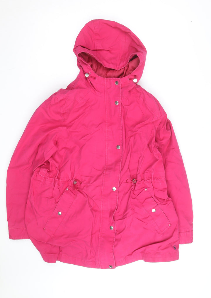 Joules Women’s Pink Hooded Waterproof Rain Coat Jacket Size 16