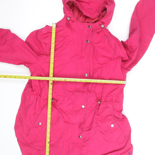 Joules Women’s Pink Hooded Waterproof Rain Coat Jacket Size 16