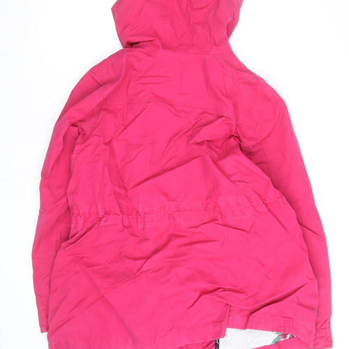 Joules Women’s Pink Hooded Waterproof Rain Coat Jacket Size 16