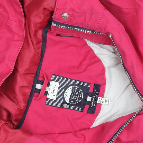 Joules Women’s Pink Hooded Waterproof Rain Coat Jacket Size 16