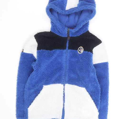 Napapijri Womens Blue Full Zip Hoodie Fleece Size 12