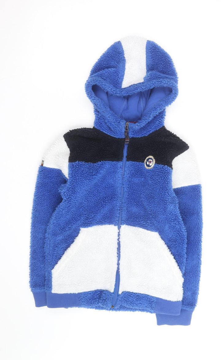 Napapijri Womens Blue Full Zip Hoodie Fleece Size 12
