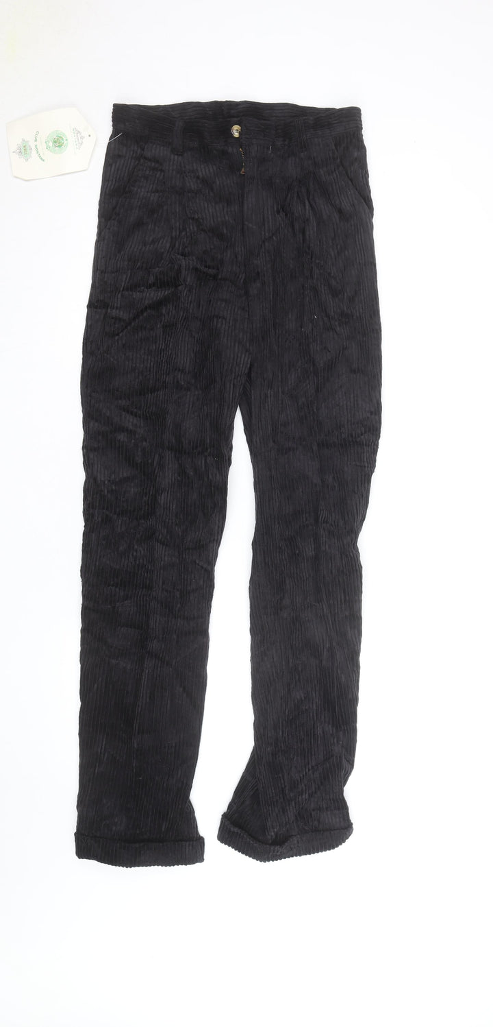 Club Montana Men's Black Corduroy Trousers Size 30x33 Regular Fit