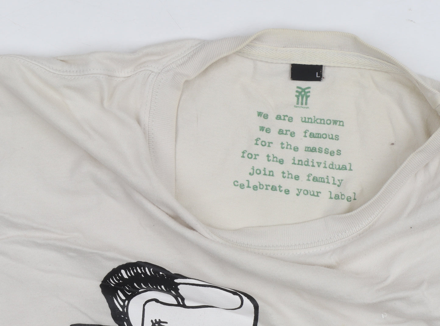 Fenchurch Men Beige Graphic Print Short Sleeve T-Shirt Size L