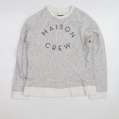Crew Clothing Girls Grey Maison Crew Sweatshirt L Pullover Logo