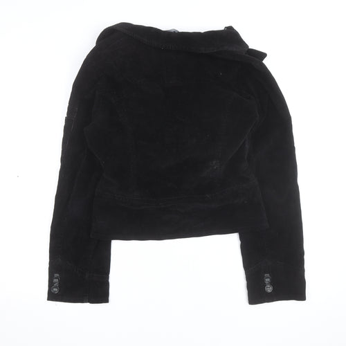 LJR Womens Black Corduroy Blazer Jacket Size 12 Classic Style