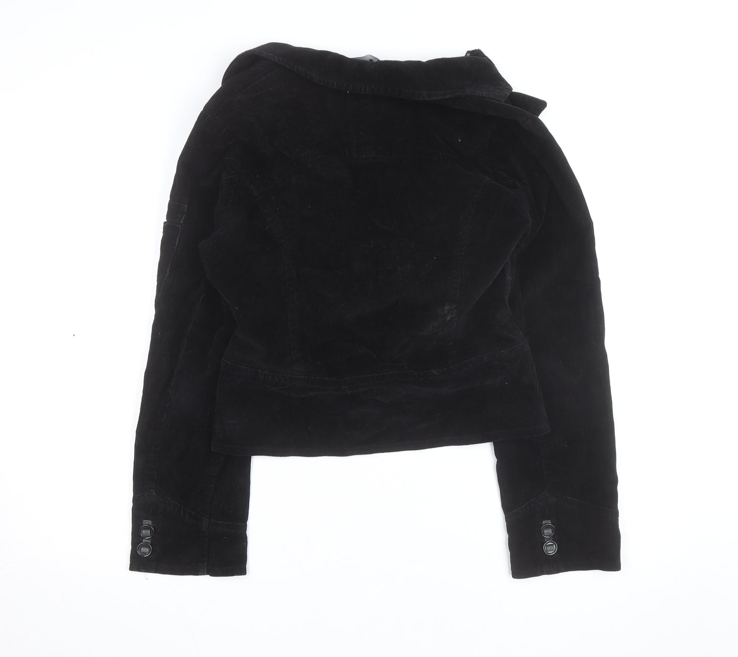 LJR Womens Black Corduroy Blazer Jacket Size 12 Classic Style