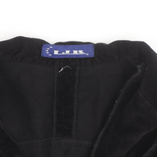LJR Womens Black Corduroy Blazer Jacket Size 12 Classic Style