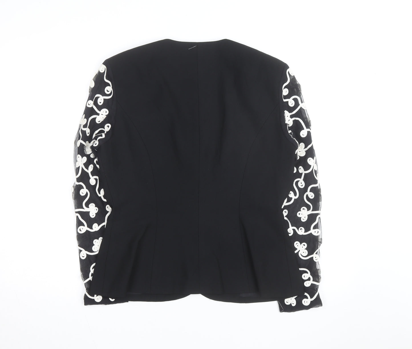 Carmen Toranzo Black Embroidered Blazer Women’s Size 12 Formal Jacket