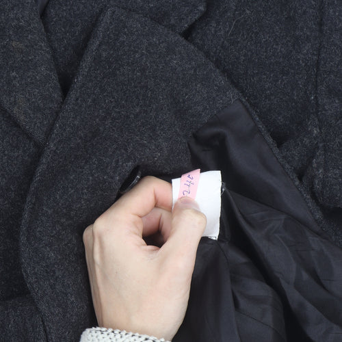 J. Percy Men's Grey Wool Pea Coat Size 42 Regular Fit Winter