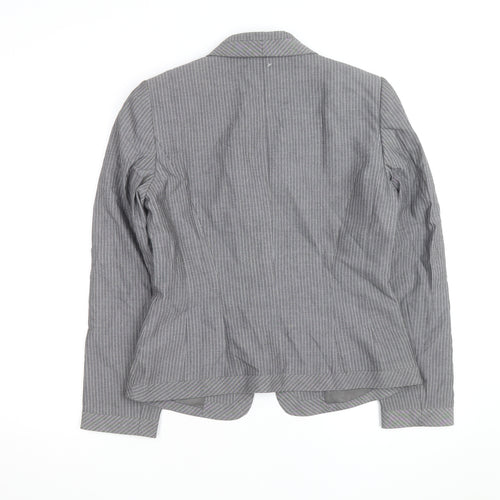 Tahari Arthur S. Levine Womens Grey Pinstripe Blazer Size 10