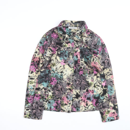 New Direction Women Multicoloured Floral Button Jacket Size M