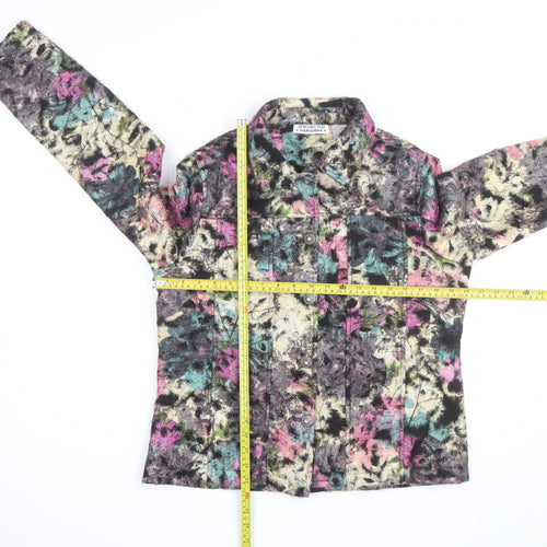 New Direction Women Multicoloured Floral Button Jacket Size M