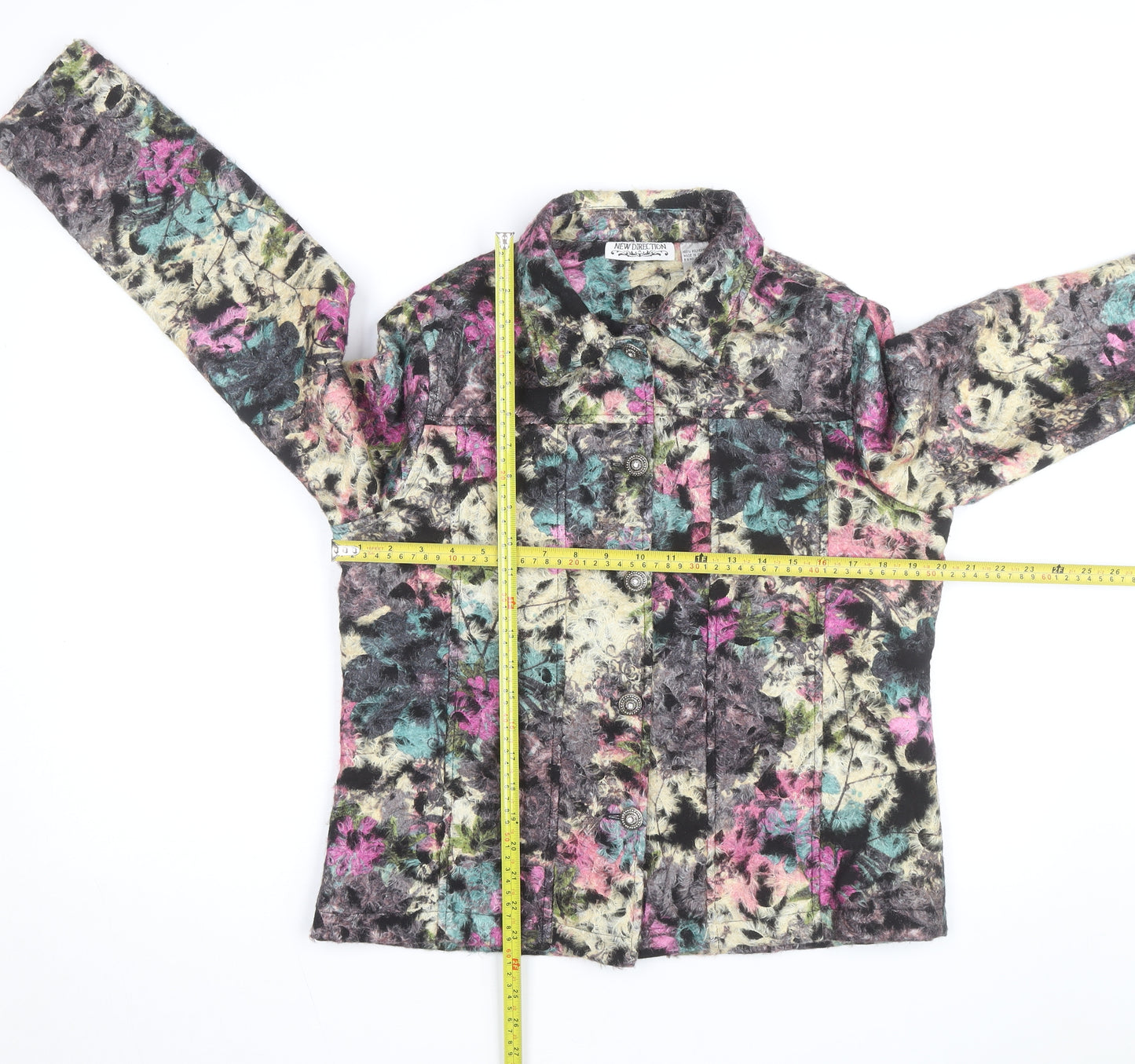New Direction Women Multicoloured Floral Button Jacket Size M