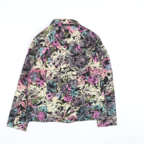 New Direction Women Multicoloured Floral Button Jacket Size M