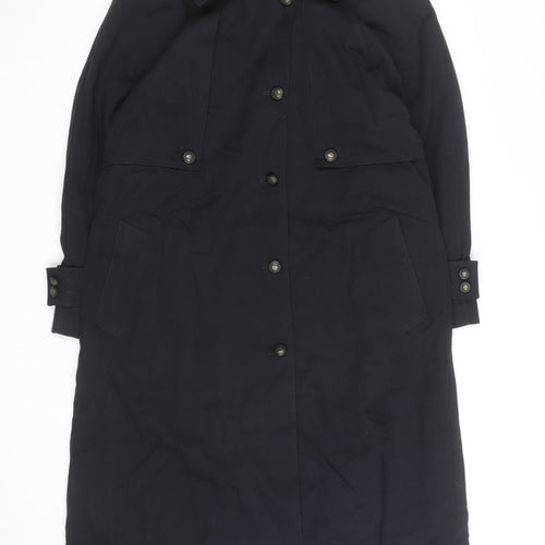 London Fog Women's Black Trench Coat Size 6 Regular Long Lined Classic Style