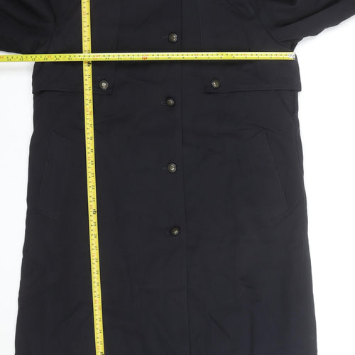 London Fog Women's Black Trench Coat Size 6 Regular Long Lined Classic Style