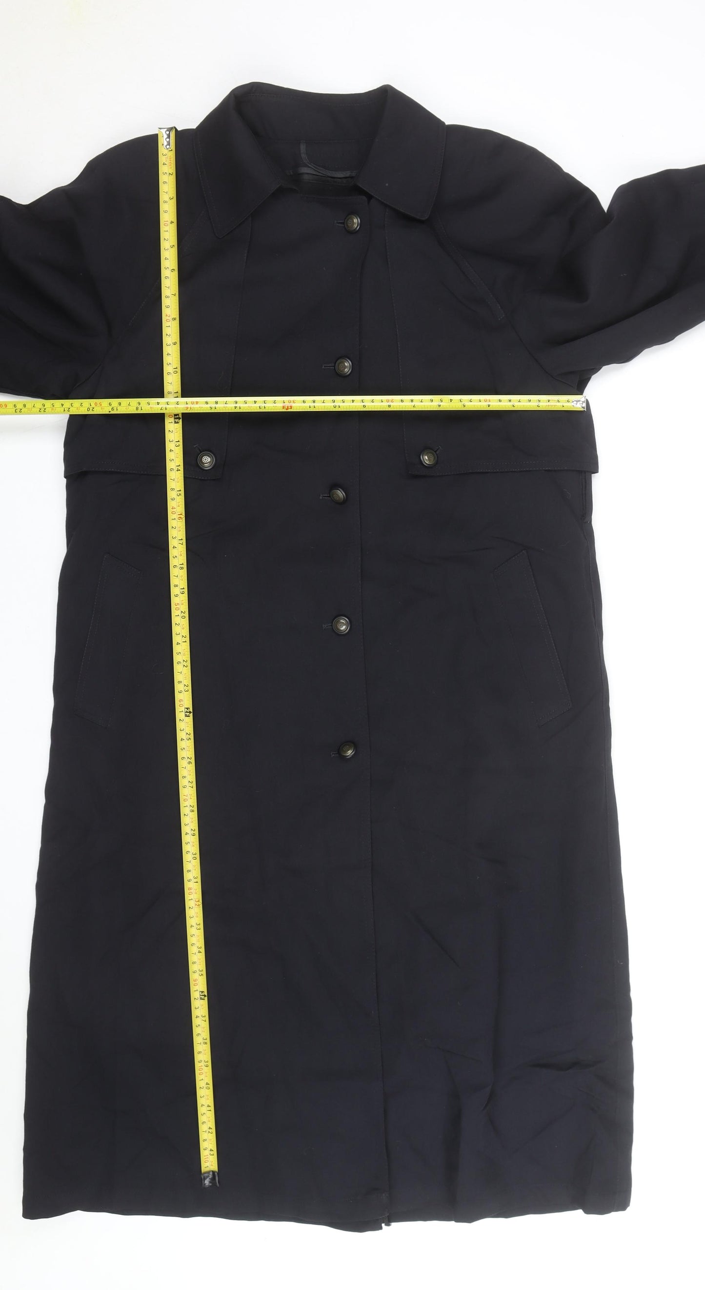 London Fog Women's Black Trench Coat Size 6 Regular Long Lined Classic Style