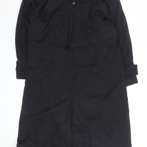 London Fog Women's Black Trench Coat Size 6 Regular Long Lined Classic Style