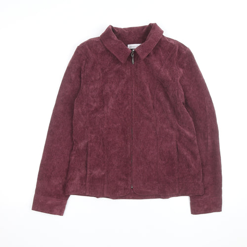 Christopher & Banks Women's Red Corduroy Zip Jacket Size S