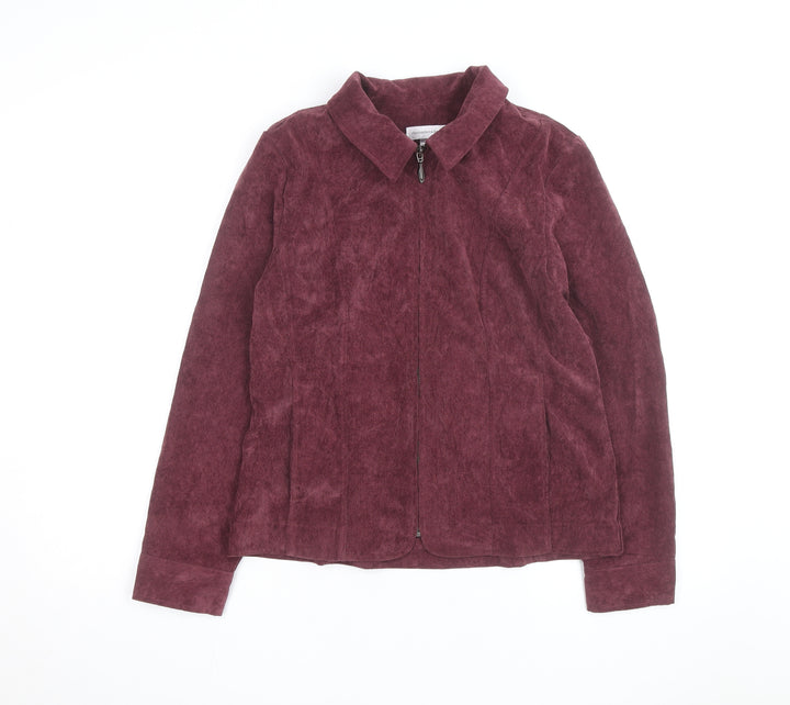 Christopher & Banks Women's Red Corduroy Zip Jacket Size S
